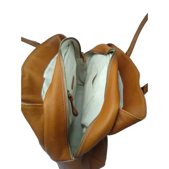 Mark And Graham Brown Leather Brooklyn Carryall Satchel Bag - Picture 3 of 9